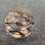 Large Handcrafted Black Ribbon Art Glass Paperweight #71