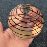 Large Handcrafted Black Spiral Art Glass Paperweight #72