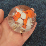 Handcrafted Orange & White Art Glass Paperweight #62