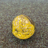 Handcrafted Yellow Floral Art Glass Paperweight #76