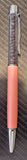 Garnet Gemstone Chip Ballpoint Pen Pink Silver Tone