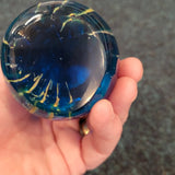 Vintage Maltese Art Glass Seahorse Paperweight Mdina Style Blue Yellow 23