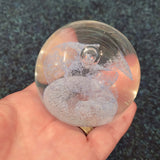 Handcrafted Art Glass Paperweight with Frosted Sparkle Effect #80
