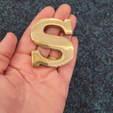 Stuart Houghton Ltd Solid Brass Letter "S" Paperweight – Boxed