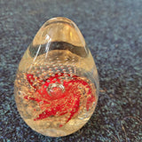 Large Art Glass Paperweight Red Gold Fleck Controlled Bubble Design 780g #111
