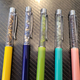 Peridot Gemstone Chip Ballpoint Pen Green Silver Tone