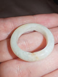 White & Green Serpentine ("New Jade") Gemstone Ring | Natural Crystal Band