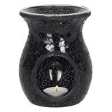 Large black crackle glass burner