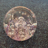 Large Purple Swirl Handcrafted Art Glass Paperweight with Controlled Bubbles #40