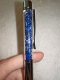 Lapis Lazuli Gemstone Chip Ballpoint Pen Silver Tone Black Ink