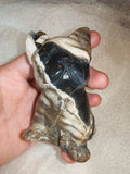 Zebra Jasper French Bulldog Carving