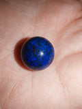 Lapis Lazuli Sphere Cage Gemstone Dowsing Pendulum with Silver Tone Chain