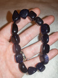 Blue Goldstone Freeform Nugget Bracelet Sparkling Stretch Crystal Bracelet