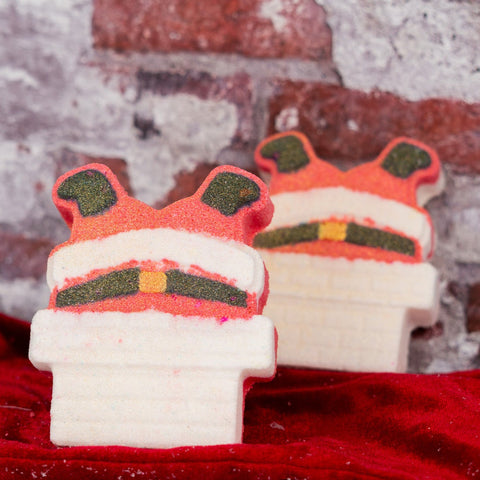 Santa stuck in chimney bath bomb