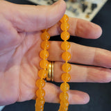 Orange Chalcedony Style Beaded Necklace Silver Plated Clasp 6mm