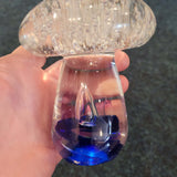 Blue Art Glass Mushroom Paperweight