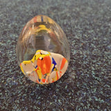 Bright Confetti Art Glass Egg Paperweight | Handcrafted Decorative Glass Sculpture. Design #13  | 210g