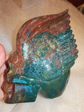 Ocean Jasper “Deathwing” Skull Carving - 1.55kg
