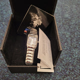 U.S. Polo Assn Ladies Silver Tone Rectangular Quartz Watch Boxed NOS #3