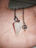 Clear Quartz Cone Gemstone Dowsing Pendulum with Silver Tone Chain