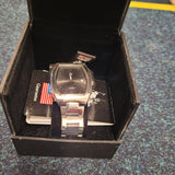 U.S. Polo Assn Black Dial Silver Tone Bracelet Quartz Date Watch Boxed NOS #6