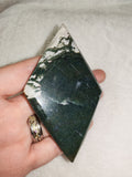Moss Agate Freeform with Display Stand – Approx. 85g