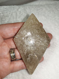 Smoky Quartz Diamond Cut Freeform and stand