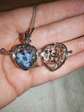 Sodalite Heart Harmony Ball Cage Pendant Necklace | Natural Gemstone