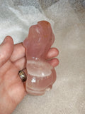 Rose Quartz Lady Figure Carving (darker pink)
