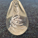 Large Art Glass Egg Paperweight with Spiral Ribbon Design #2