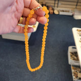Orange Chalcedony Style Beaded Necklace Silver Plated Clasp 6mm