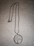 Opalite Tree of Life Pendant Necklace | Tree of Life Crystal Necklace | Silver Tone | #148