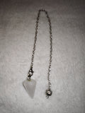 Clear Quartz Cone Gemstone Dowsing Pendulum with Silver Tone Chain