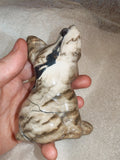 Zebra Jasper French Bulldog Carving