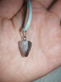 Natural Included Amethyst Gemstone Pendant Necklace on Grey Cord #56