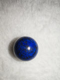 Lapis Lazuli Sphere Cage Gemstone Dowsing Pendulum with Silver Tone Chain