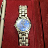 Twelve Quartz Collection Blue Dial Bracelet Watch & Pen Set Boxed NOS #16