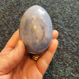 Blue Calcite Crystal Egg – Approx. 280g - Egg #6