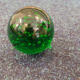 Green Controlled Bubble Art Glass Paperweight #23 | Handcrafted Glass Sphere | 545g