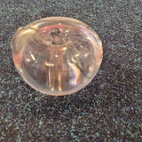 Clear Glass Apple Paperweight with Pink Inclusions