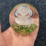 Green Glass Art Paperweight #37