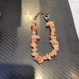 Peach Aventurine Chipstone Bracelet | Natural Gemstone Adjustable Bracelet