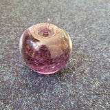 Purple Bubble Effect Glass Apple Paperweight