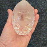 Vintage Lead Crystal Kilkenny Castle Egg Paperweight