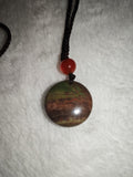 Picasso Jasper Round Pendant Necklace with Adjustable Cord