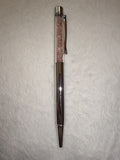 Strawberry Quartz Gemstone Chip Ballpoint Pen Silver Tone Black Ink
