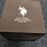 U.S. Polo Assn Black Dial Silver Bracelet Quartz Date Watch Boxed NOS #2