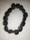 Blue Goldstone Freeform Nugget Bracelet Sparkling Stretch Crystal Bracelet