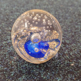 Glass Art Paperweight #28 | Handcrafted Blue & Gold Art Glass Paperweight