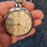Vintage Ingersoll Ltd London Triumph Mechanical Pocket Watch with Chain #17